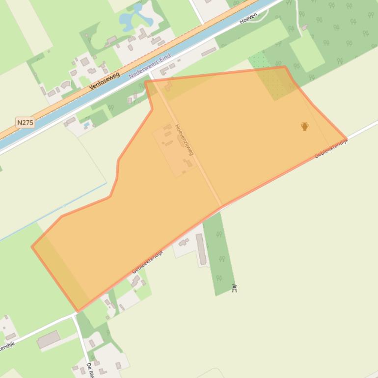 Kaart van postcodegebied 6034RC.