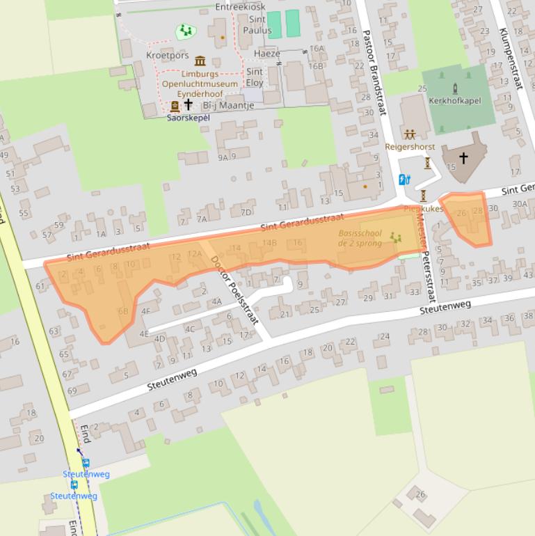 Kaart van postcodegebied 6034SJ.