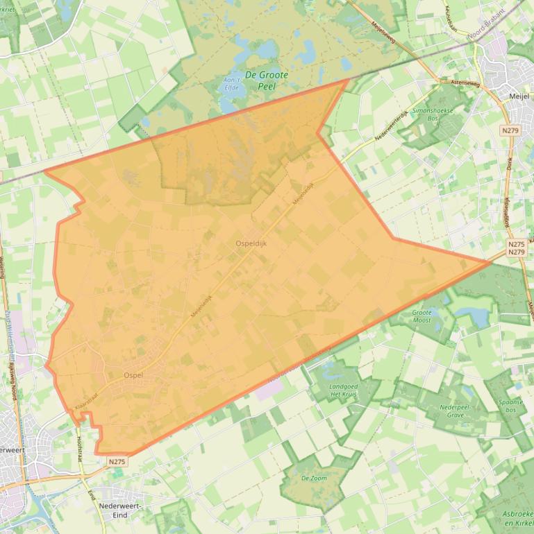 Kaartafbeelding, ingezoomd op postcodegebied 6035.