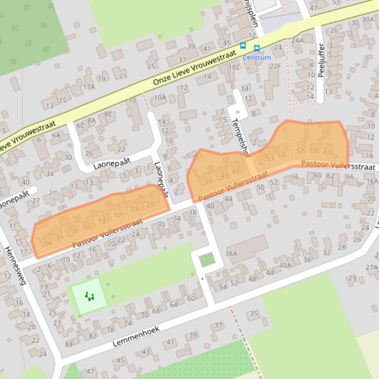 Kaart van postcodegebied 6035AE.