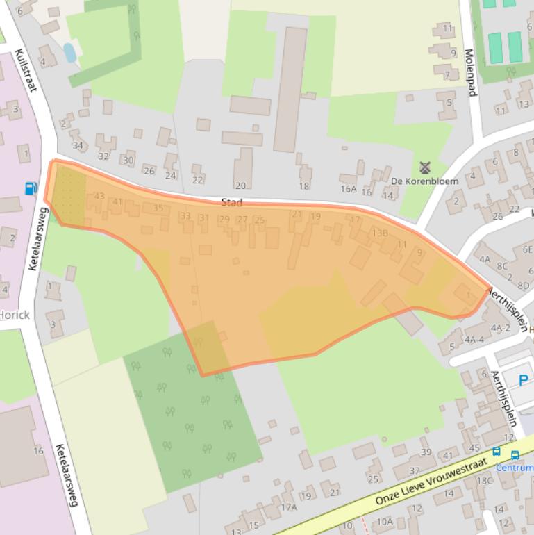 Kaart van postcodegebied 6035AT.
