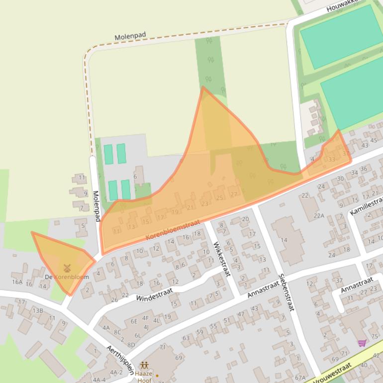 Kaart van postcodegebied 6035AX.