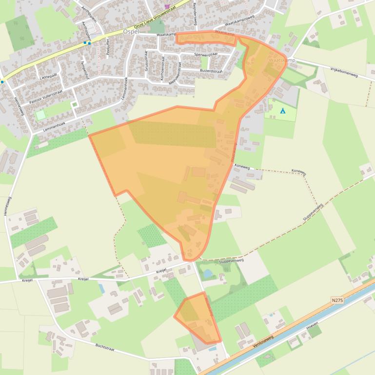 Kaart van postcodegebied 6035BV.