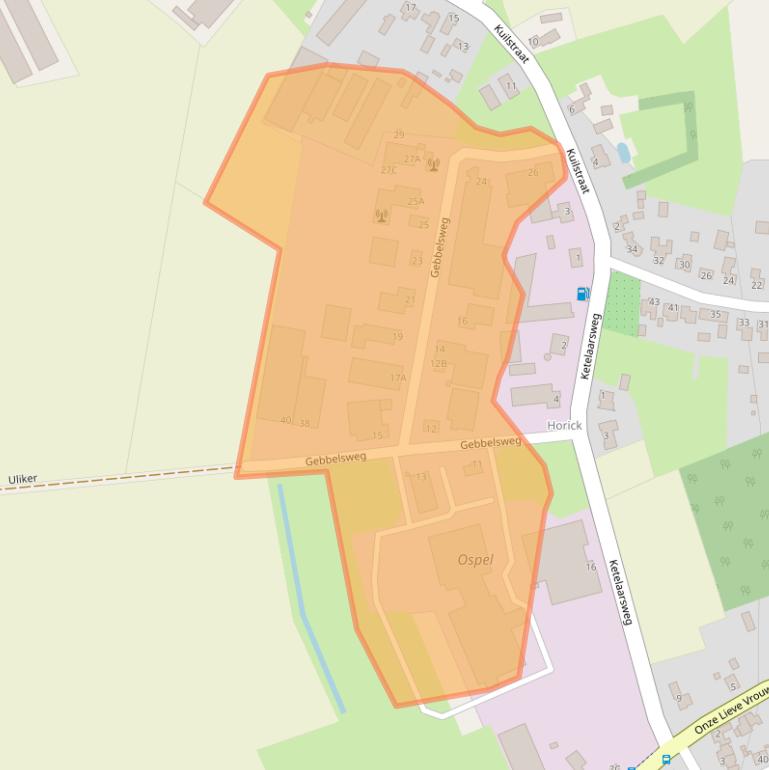 Kaart van postcodegebied 6035EA.