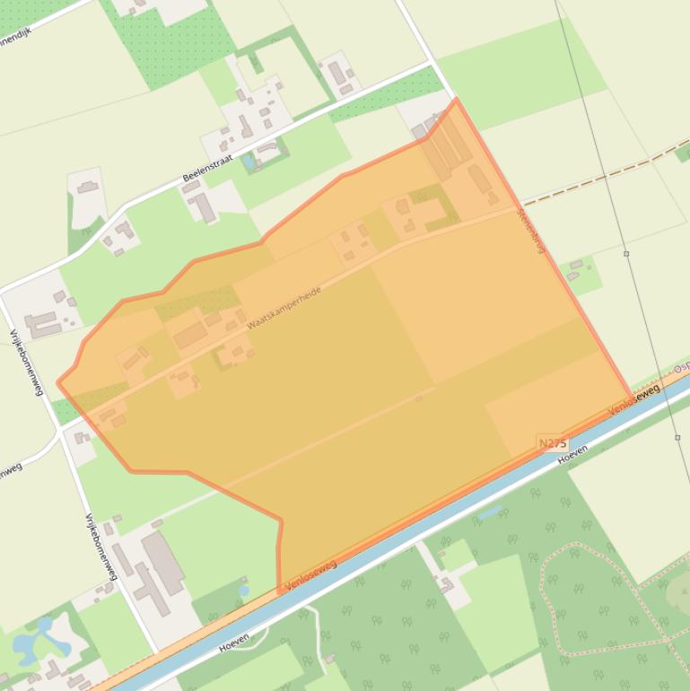 Kaart van postcodegebied 6035RZ.