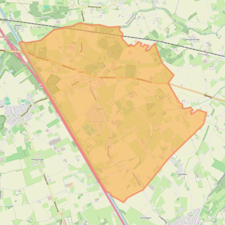 Kaart van postcodegebied 6037.