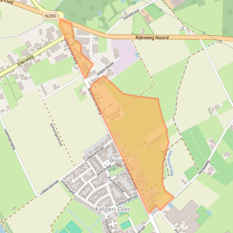 Kaart van postcodegebied 6037RN.