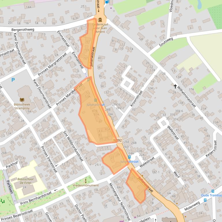 Kaart van postcodegebied 6039AH.