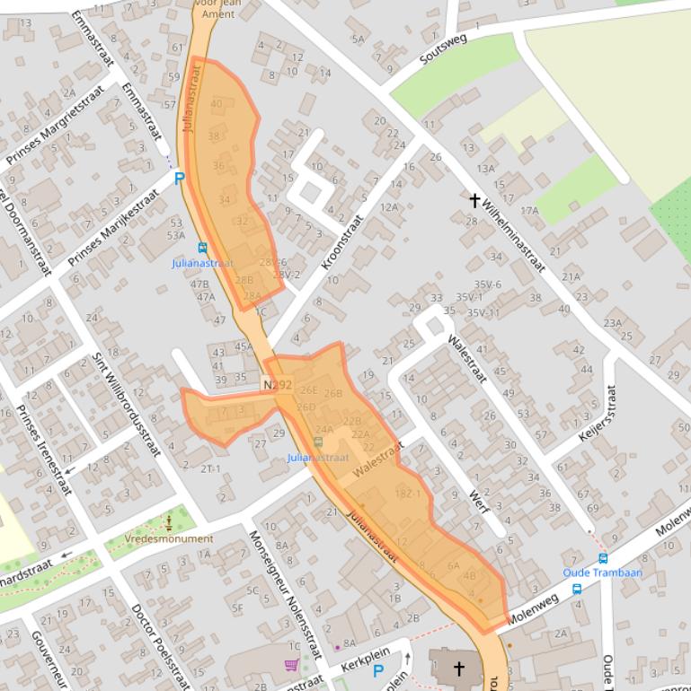 Kaart van postcodegebied 6039AJ.