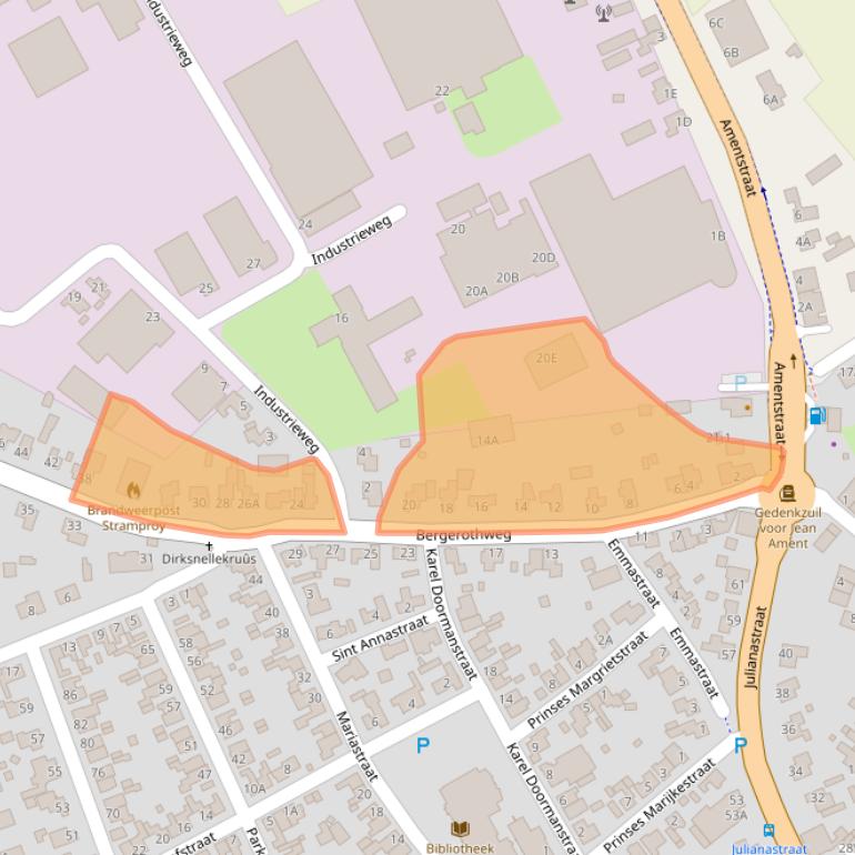 Kaart van postcodegebied 6039AM.