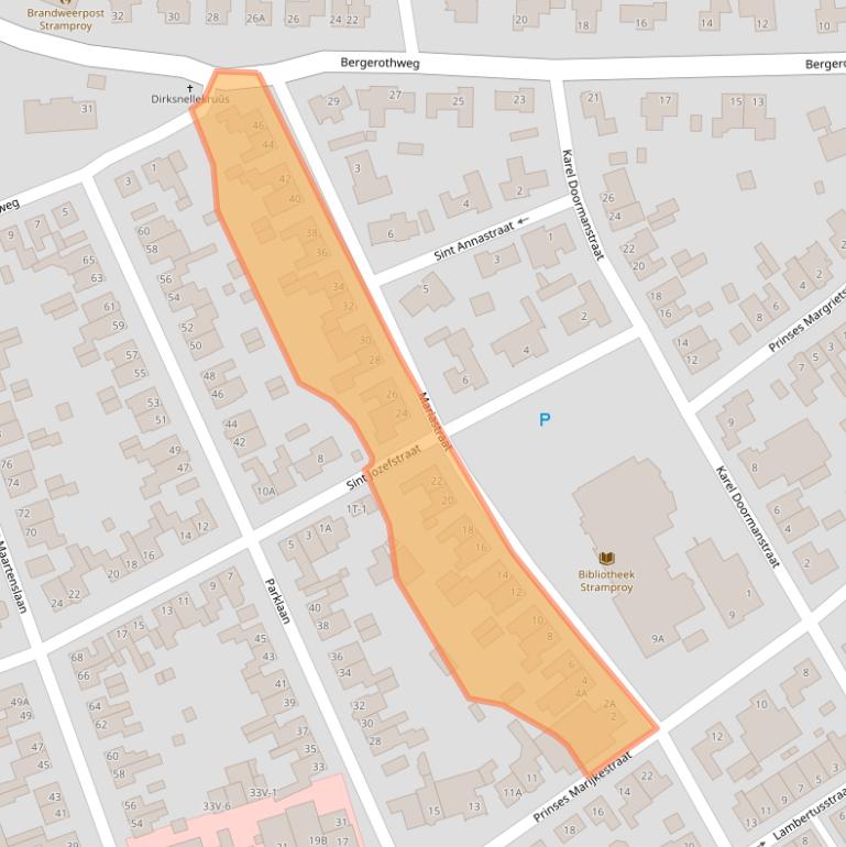 Kaart van postcodegebied 6039AX.