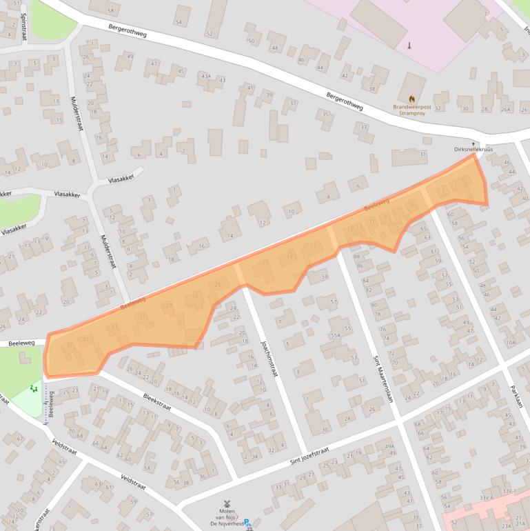 Kaart van postcodegebied 6039BA.