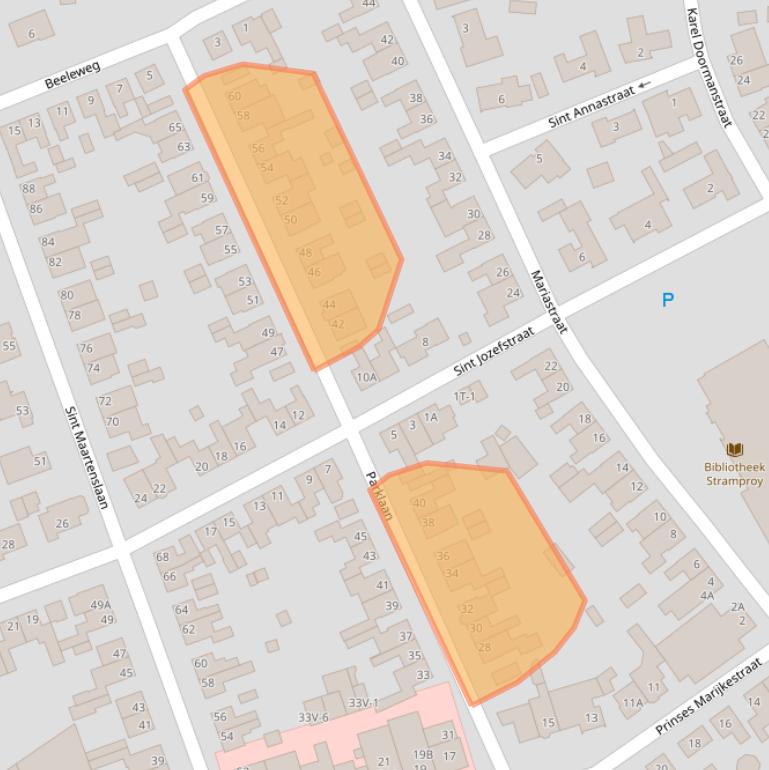 Kaart van postcodegebied 6039BE.