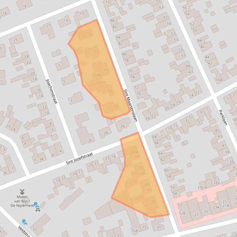 Kaart van postcodegebied 6039BK.