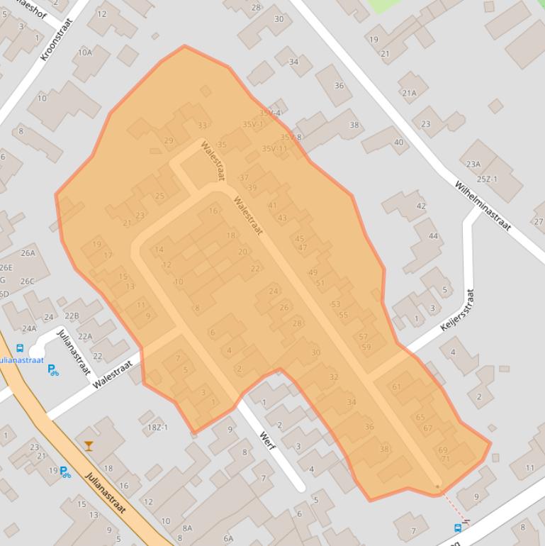 Kaart van postcodegebied 6039DX.