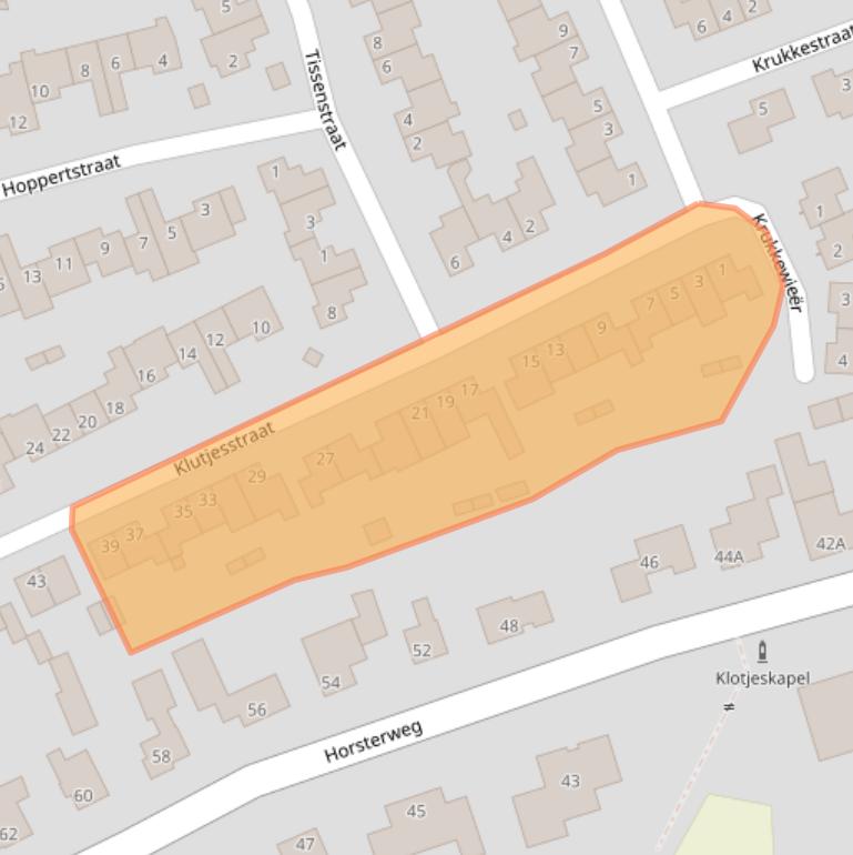 Kaart van postcodegebied 6039ET.