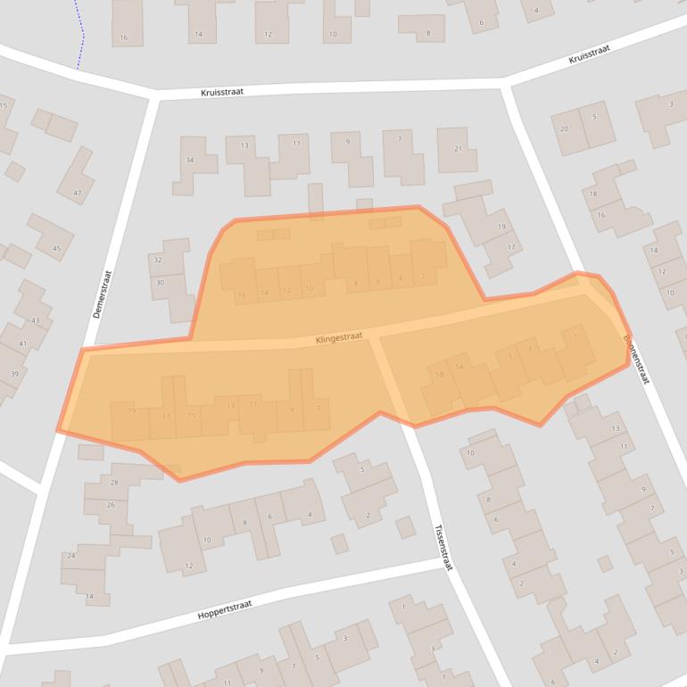 Kaart van postcodegebied 6039EX.