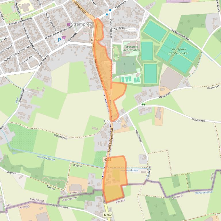 Kaart van postcodegebied 6039GJ.
