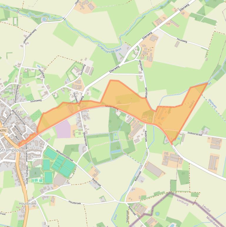 Kaart van postcodegebied 6039RG.