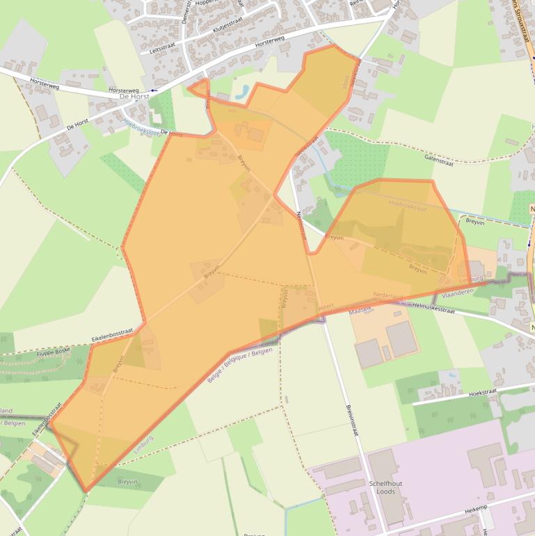 Kaart van postcodegebied 6039RN.