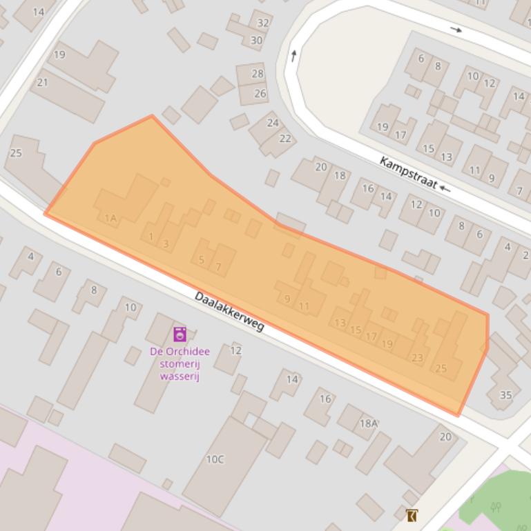 Kaart van postcodegebied 6041BJ.