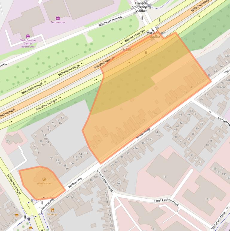 Kaart van postcodegebied 6041BS.