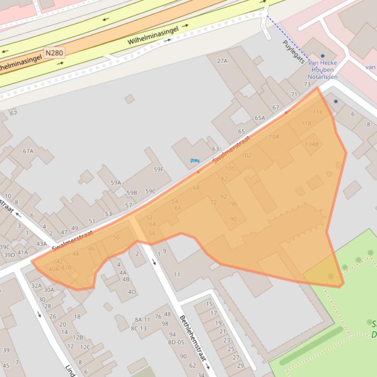 Kaart van postcodegebied 6041CZ.