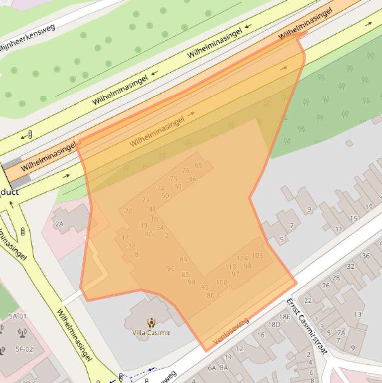 Kaart van postcodegebied 6041DZ.
