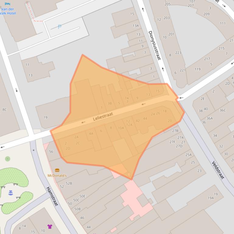 Kaart van postcodegebied 6041GZ.