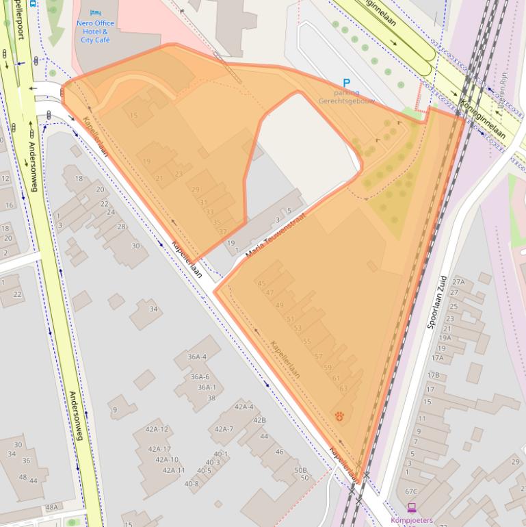 Kaart van postcodegebied 6041JB.
