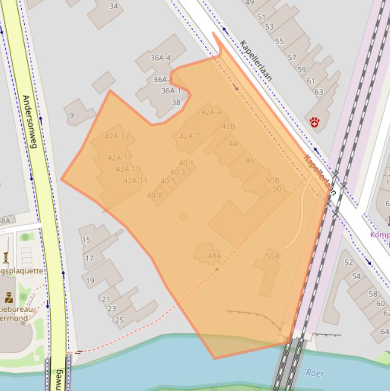 Kaart van postcodegebied 6041JD.