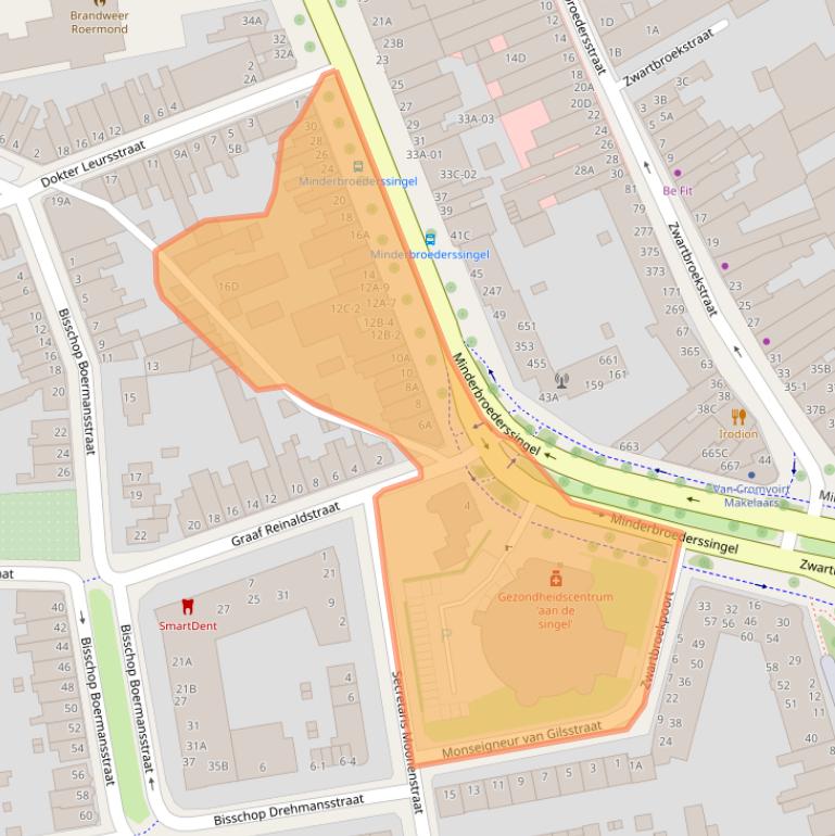 Kaart van postcodegebied 6041KJ.