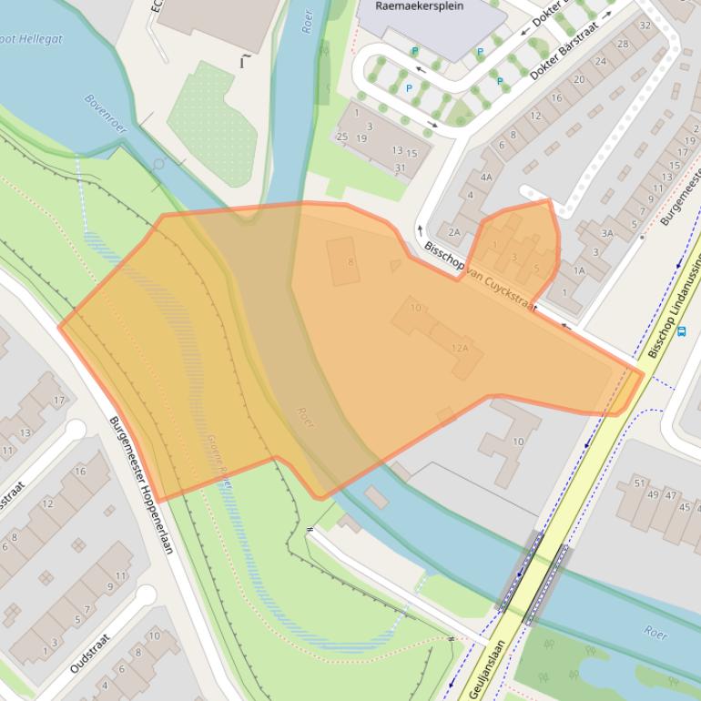 Kaart van postcodegebied 6041LW.