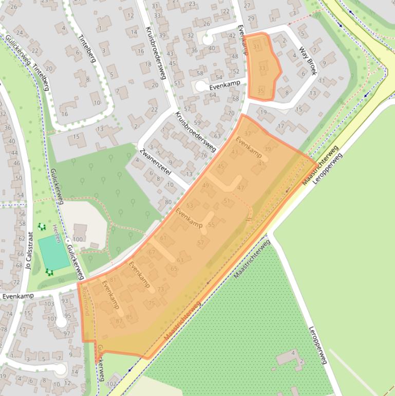Kaart van postcodegebied 6041PD.