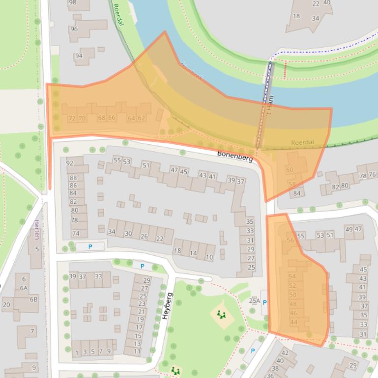 Kaart van postcodegebied 6041RB.