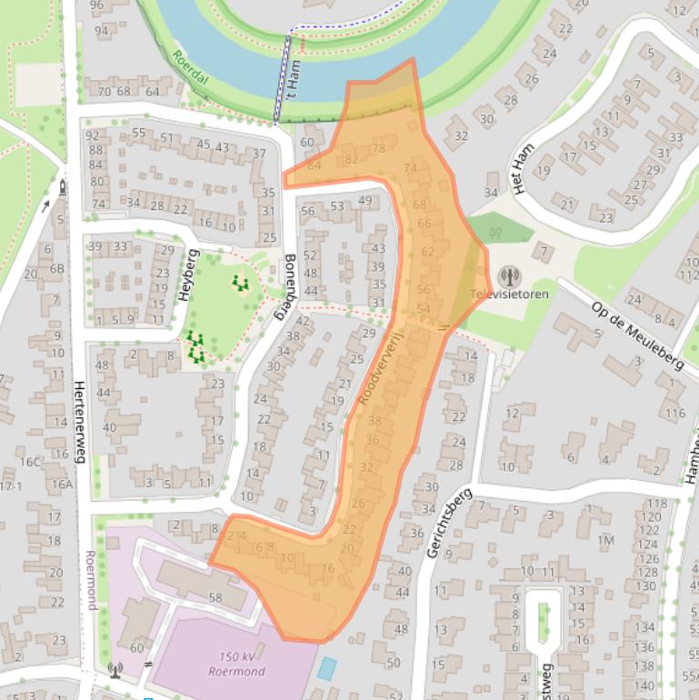 Kaart van postcodegebied 6041RE.