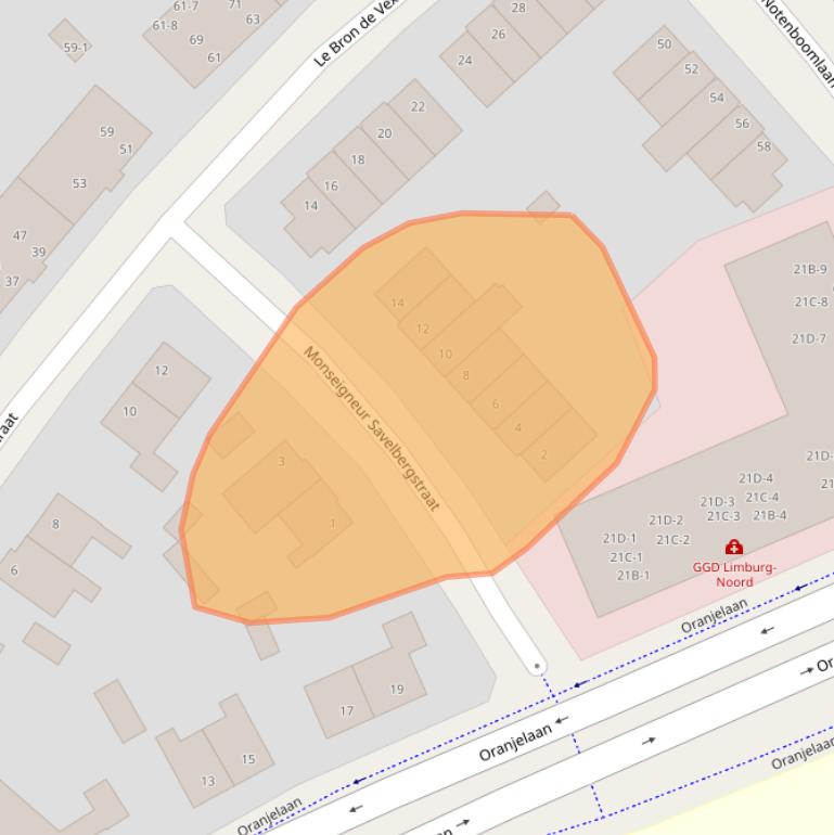 Kaart van postcodegebied 6042AS.