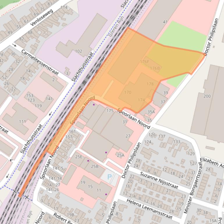 Kaart van postcodegebied 6042AZ.