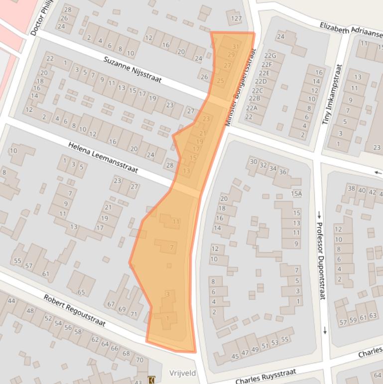 Kaart van postcodegebied 6042CJ.