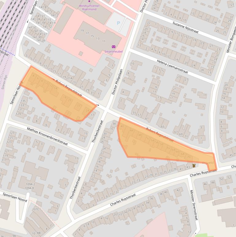 Kaart van postcodegebied 6042CN.
