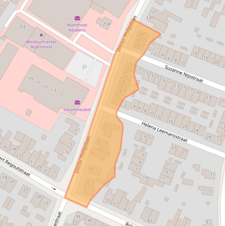 Kaart van postcodegebied 6042CV.