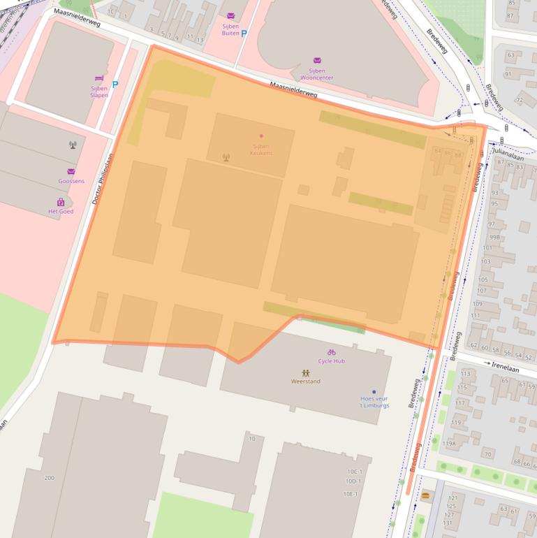 Kaart van postcodegebied 6042CZ.