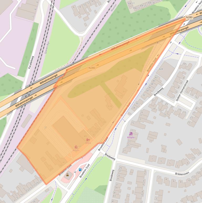 Kaart van postcodegebied 6042EB.