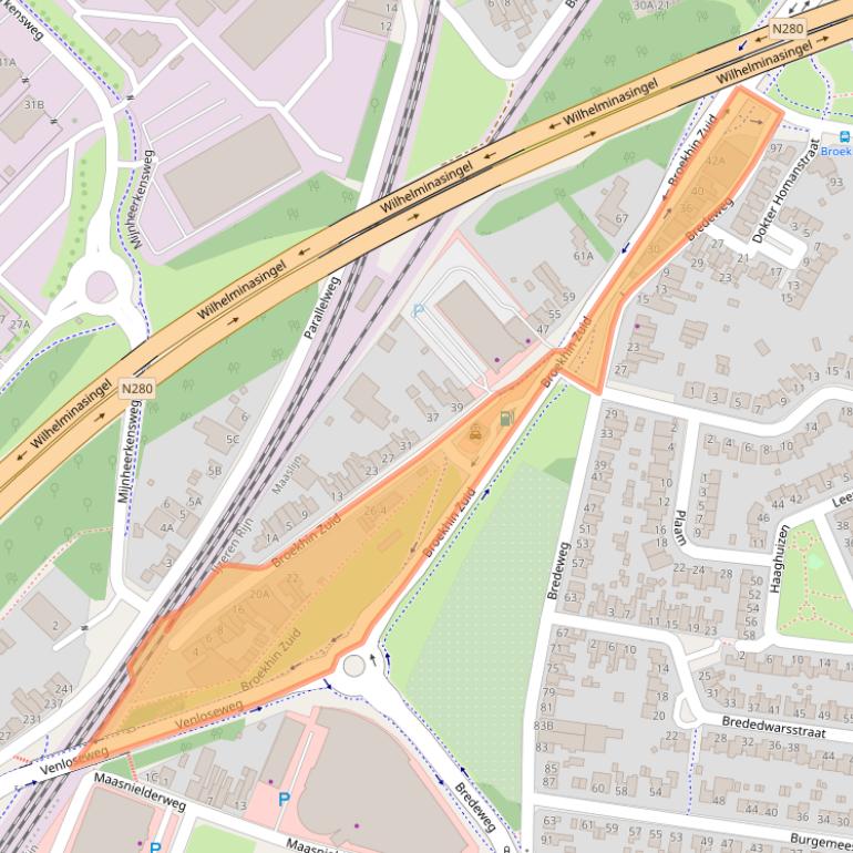 Kaart van postcodegebied 6042EC.