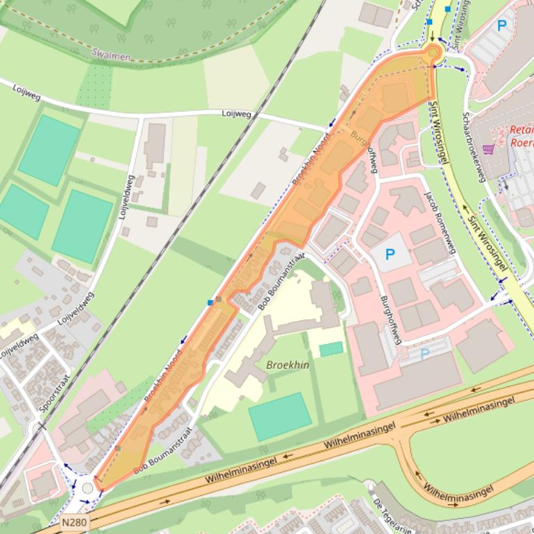 Kaart van postcodegebied 6042EE.