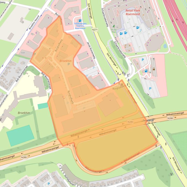 Kaart van postcodegebied 6042EX.