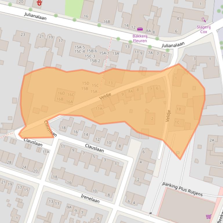 Kaart van postcodegebied 6042JB.