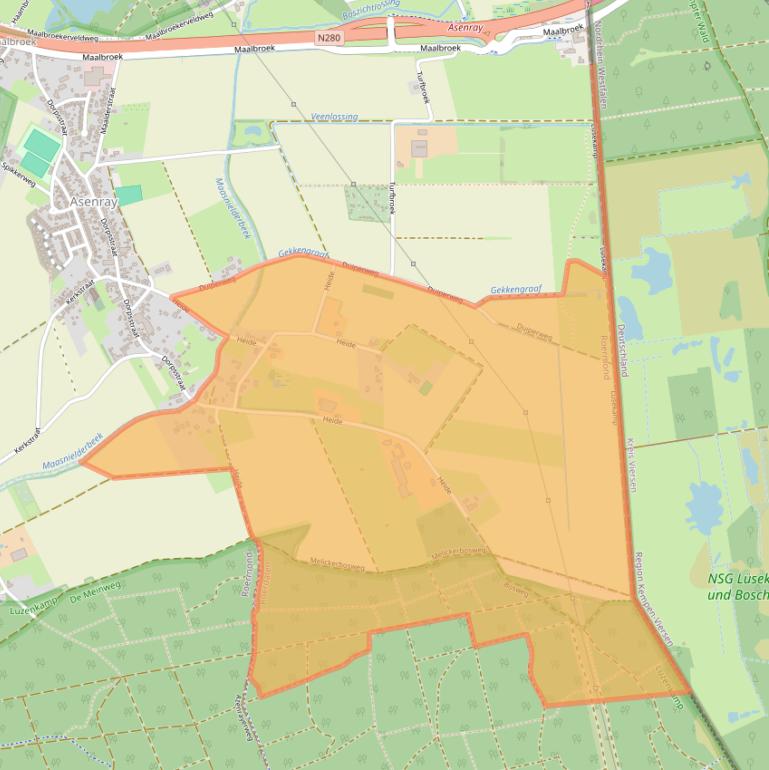 Kaart van postcodegebied 6042LN.