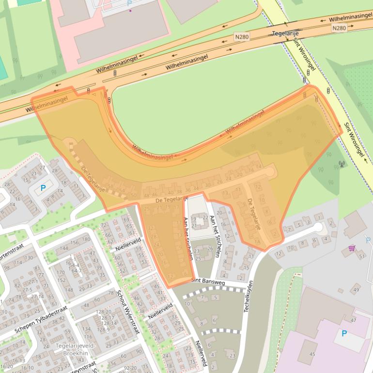 Kaart van postcodegebied 6042TA.