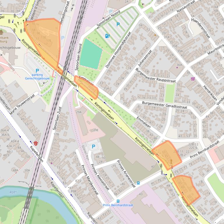 Kaart van postcodegebied 6043AD.